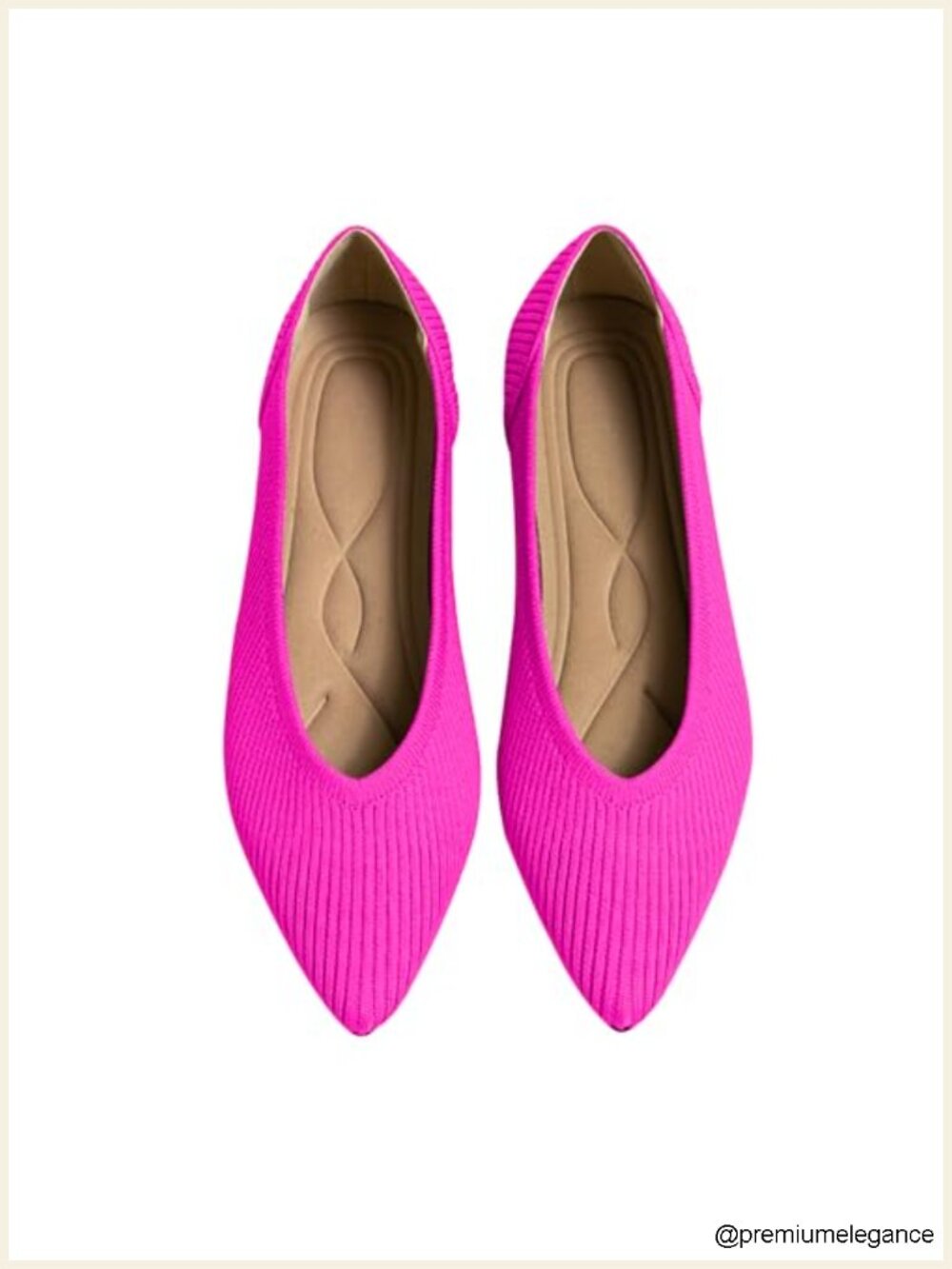 Women's Knit Ballet Flats Pointed Toe Slip On Breathable Memory Foam Comfort
